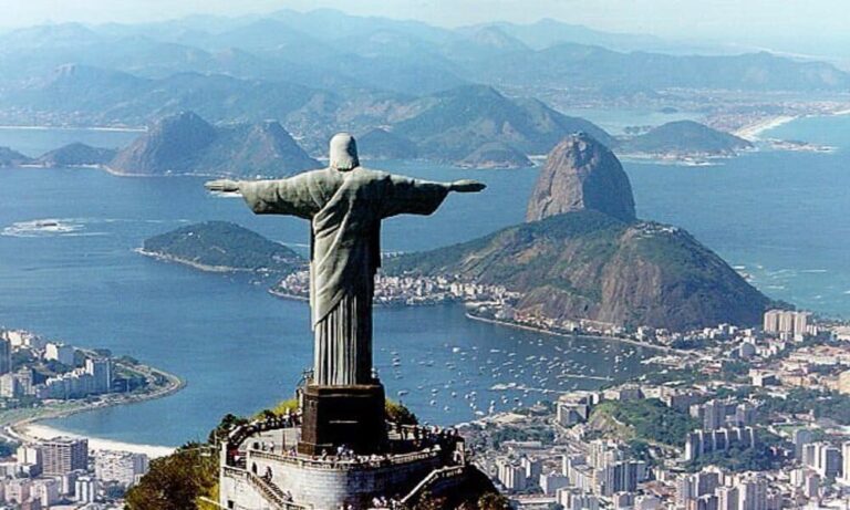 Rio De Janeiro Brasil Pantai Copacabana Pão de Açúcar Dan Patung Kristus Penebus